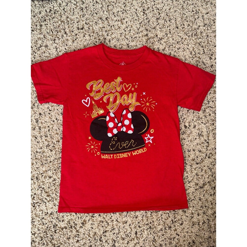 Walt Disney World Brand Minnie Ears Best Day Ever Kids Shirt - Size Small